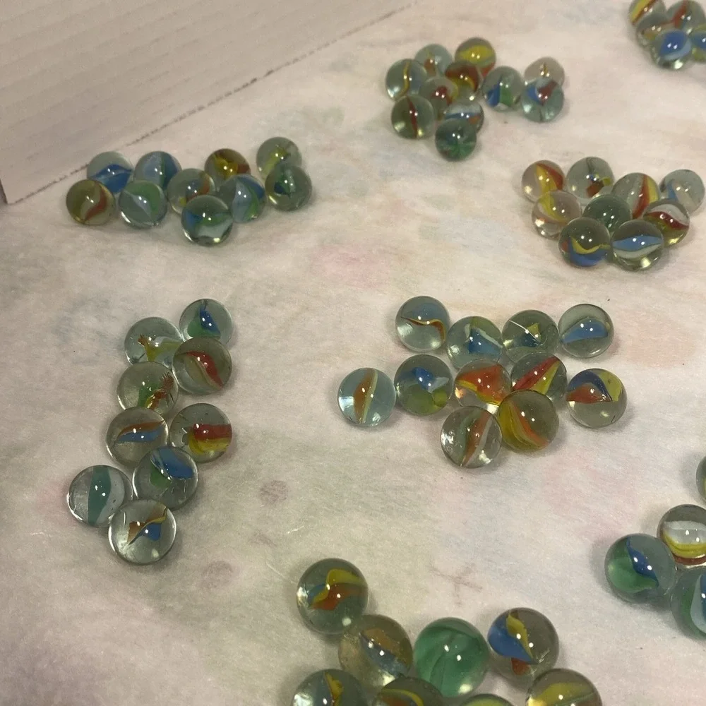Vintage Marbles Glass Cat Eye Swirled Multi Colored Marble Cats Eyes Lot Of 250+